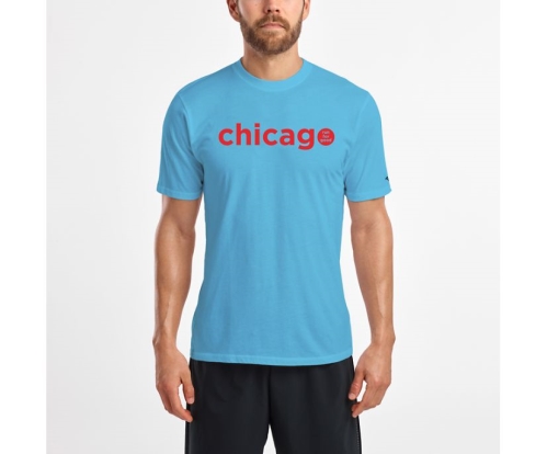 Tenis Saucony Chicago Tee Hombre Tops Ropa Aqua México MX-075-DW